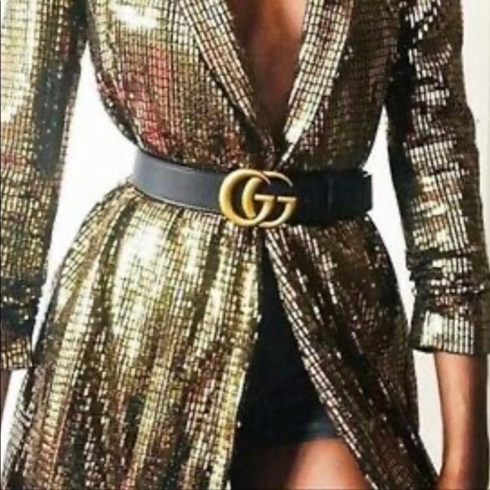 Zara Nwt Golden Metallic Sequin Blaze